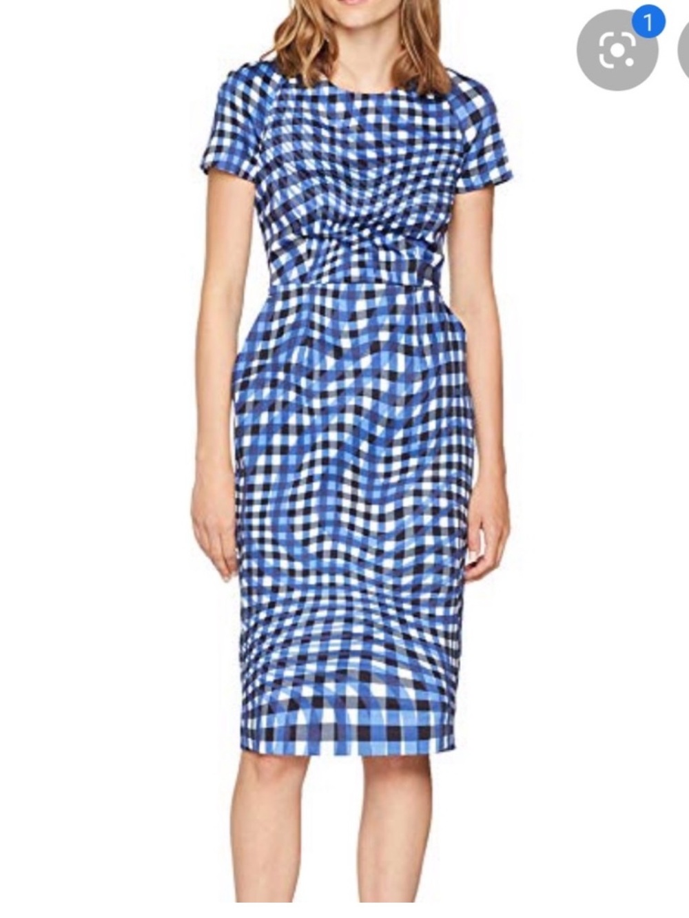 LK BENNETT Kaleigh Blue Pattern Short Sleeve Dress Size 8